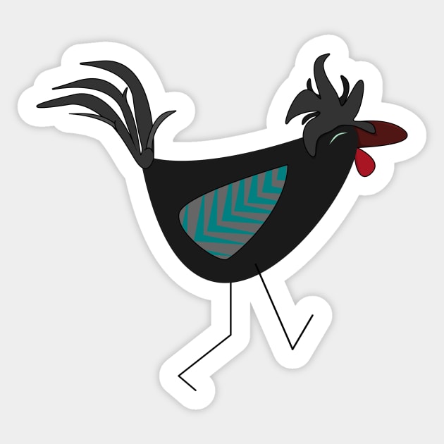 Happy walking chicken Sticker by ChiknEmporium